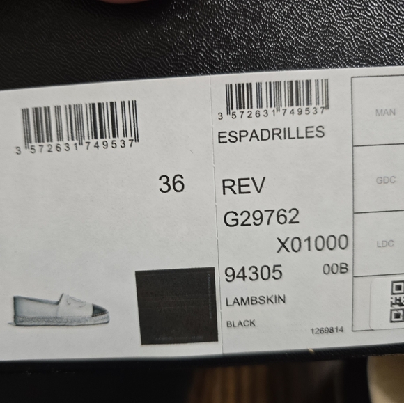 Chanel espadrilles Black Leather Sz 36 - Picture 4 of 8